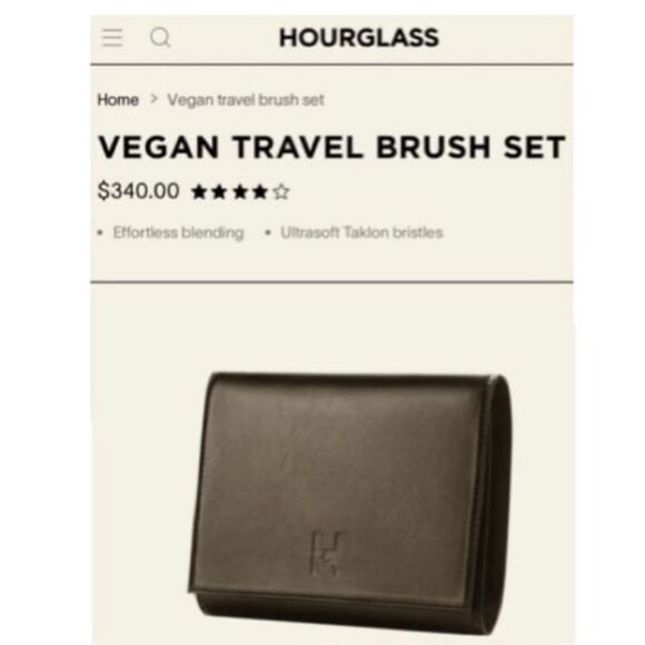 NIB Hourglass Set of 7 Travel Brush Set with Vegan Leather Case - Picture 4 of 13